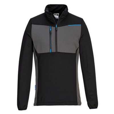 Portwest WX3 Half Zip Tech Fleece Jumper Black - 2XL