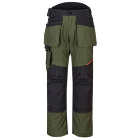 Portwest WX3 Holster Trousers Olive Green & Knee Pads - 28R