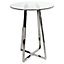 Poseur Round Clear Glass Bar Table With Chrome Base