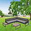 Positano 5 seat outdoor aluminium sofa set with coffee table - right hand