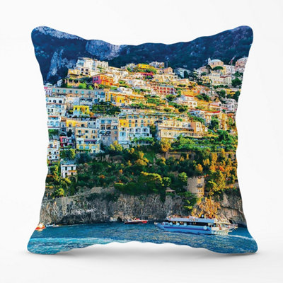 Positano, Amalfi Coast Outdoor Cushion 45cm x 45cm DIY at B&Q