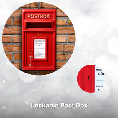 Post Box Classic Large Letter Box Lockable With 2 Keys, Pole Mounted ...
