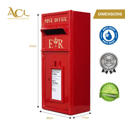 Post Box - ER Mail Box with Lock - Cast Iron Design for Durability ...