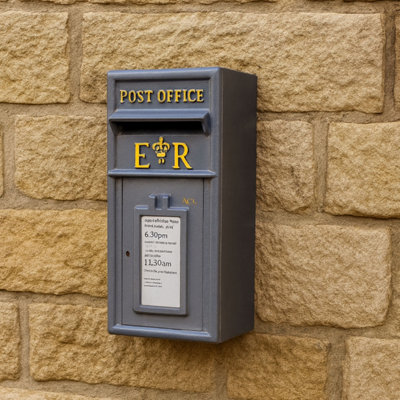 Post Box - ER Mail Box with Lock - Cast Iron Design for Durability ...