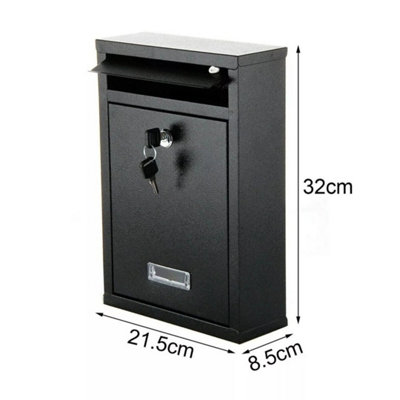 Post Box Large Letter Mail box Steel Lockable Outdoor Wall Mounted With ...