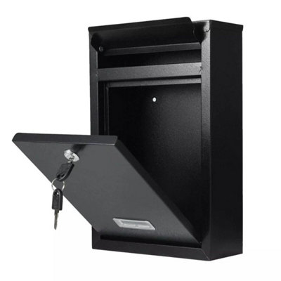 Post Box Large Letter Mail box Steel Lockable Outdoor Wall Mounted With ...