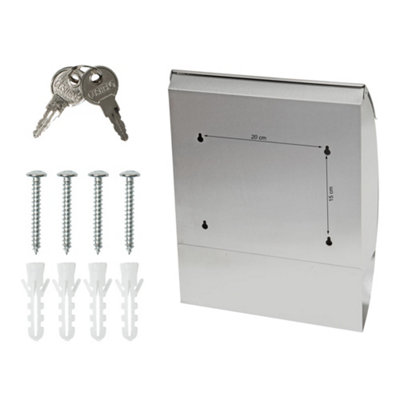 Post Box - round with large slot and newspaper compartment, 300 x 120 x ...