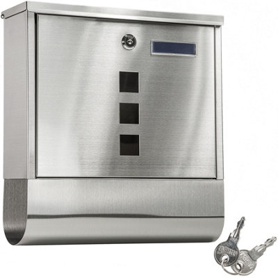 Post Box - with large slot and newspaper compartment, 305 x 90 x 335 mm - silver Price Comparisons | Compare The Build