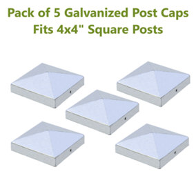 Post covers x5 pack for fence posts pyramid shaped - Galvanized steel powder coated covers for 4x4" square posts ( Free Delivery )
