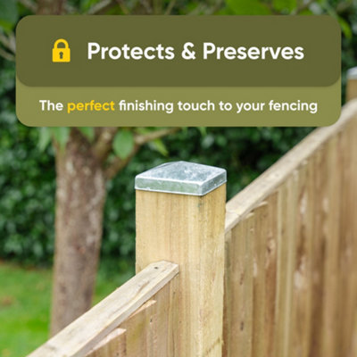 Post covers x5 pack for fence posts pyramid shaped - Galvanized steel powder coated for 3x3" square posts ( Free Delivery ) - 3