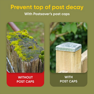 Post covers x5 pack for fence posts pyramid shaped - Galvanized steel powder coated for 3x3" square posts ( Free Delivery ) - 4