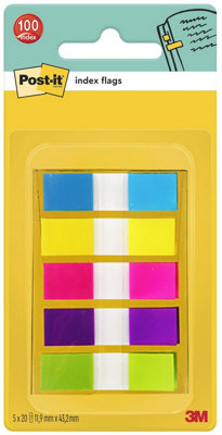 Post-it Index Small In a Plastic Dispenser, Assorted Bright Colours, 5 ...