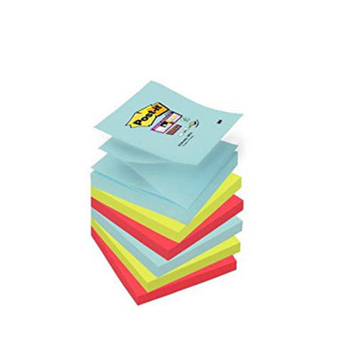 Post-It Super Sticky Z-Notes Miami 76x76mm Aqua Neon Green Pink Poppy ...