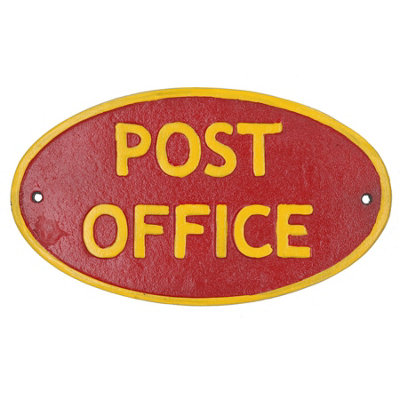 Post Office Cast Iron Sign Plaque Wall Royal Mail Shop Door UK Store House  | DIY at B&Q