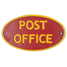 Post Office Cast Iron Sign Plaque Wall Royal Mail Shop Door UK Store House