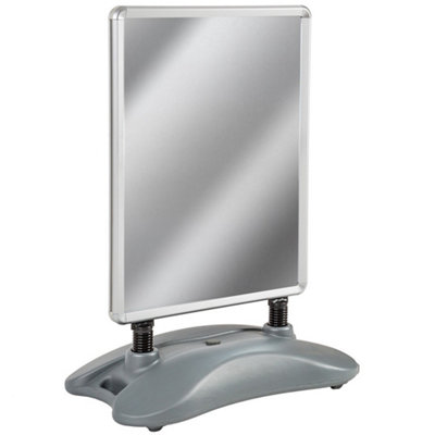 Poster Board - A1, double-sided, aluminium frame and base, including 2 protection films - grey