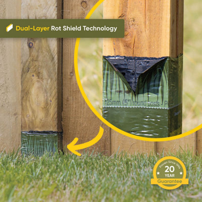 Postsaver Pro-Post - 4x4" Treated Fence Posts (W) 100x100mm (H) 2.4m (4 Pack) 20 Year Guarantee - Rot Protector Pre-applied