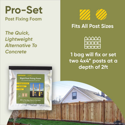 Postsaver Pro-Set - Post Fixing Foam - Hard Resin-Based Alternative To Fence Post Concrete - 1 Pack Sets 2 Posts (FREE DELIVERY)