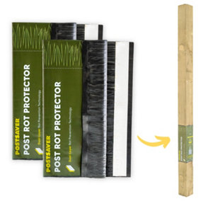 Postsaver Pro-Wrap - 2 Pack - Gate Post Rot Protectors - Fits 125x125 - 150x150mm Square Posts (FREE DELIVERY)