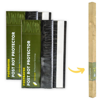 Postsaver Pro-Wrap - 2 Pack - Gate Post Rot Protectors - Fits 175x175 - 200x200mm Square Posts (FREE DELIVERY)