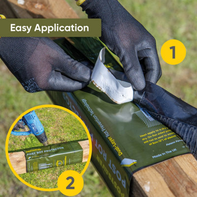 Postsaver Pro-Wrap - 2 Pack - Gate Post Rot Protectors - Fits 175x175 - 200x200mm Square Posts (FREE DELIVERY) - 7