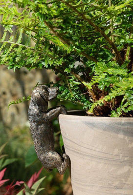 Pot Buddies Schnauzer Cane Portavaso Decorativo In Poliresina Per Giardino E Balcone - Marrone