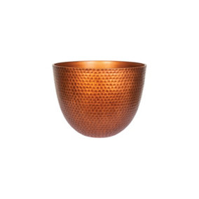 Pot Planter Indoor or Outdoor Lightweight Recycled Plastic Garden Large Elements Plant Pot - L38 x W38 x H34 cm - Copper