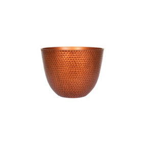 Pot Planter Indoor or Outdoor Lightweight Recycled Plastic Garden  Small Elements - L31 x W31 x H28 cm - Copper