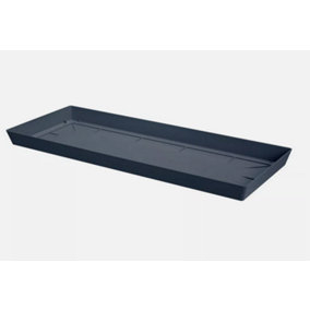 Pot Rectangle Drip Trays Indoor Outdoor Plant Saucer Plastic Tray Saucers Anthracite 36cm x 14.8cm