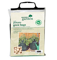 Potato Grow Bags Pack Of 2 Kingfisher Green Tarpaulin Growing Sacks With Handles