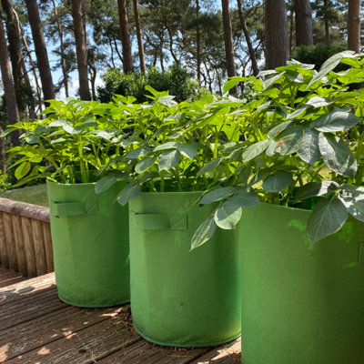 7 gal. Black Brown Green Potato Grow Bags, Vented Waterproof Fabric Sweet Potato Pots, (3-pack)