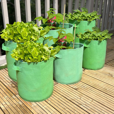 Potato & Vegetable Planter Grow Bags (Set of 6) Non Woven Aeration Fabric Pots