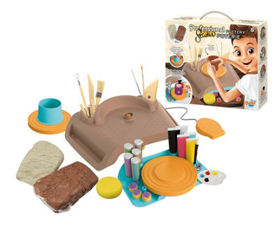 Pottery Set w/ Wheel & 2kg Clay Childrens Home Craft Creative Playset