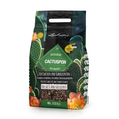 Potting Soil Replacement for all Cacti and Succulents, Fine Grain, Mineral LECHUZA CACTUSPON, 6 Liter