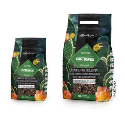 Potting Soil Replacement for all Cacti and Succulents, Fine Grain, Mineral LECHUZA CACTUSPON, 6 Liter