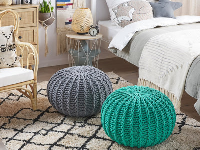 Pouffe Ottoman 50 x 35 cm Green CONRAD II