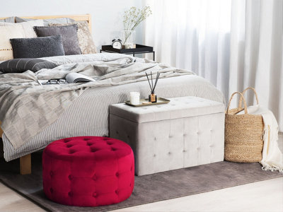 Pouffe TAMPA Velvet Fuchsia Pink