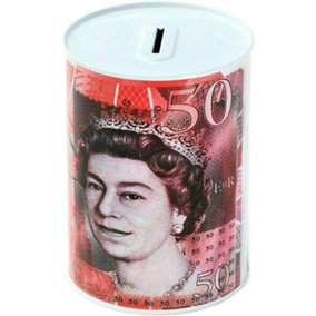 Pound Notes Design Money Coin Box Tin Savings Printed Banknote Kids Gift Cash Small Medium Large
