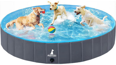 Pourbibi PVC Foldable Pet Dog Paddling Pool Puppy Swimming Portable ...