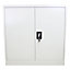 Powder Coated Steel Light Grey Office 2 Doors Filing Cabinet Flatpack Document File Lockable Storage 90cm