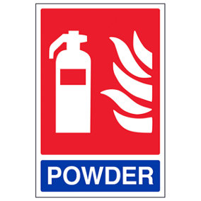 POWDER Fire Extinguisher Safety Sign - Rigid Plastic - 200x300mm (x3)