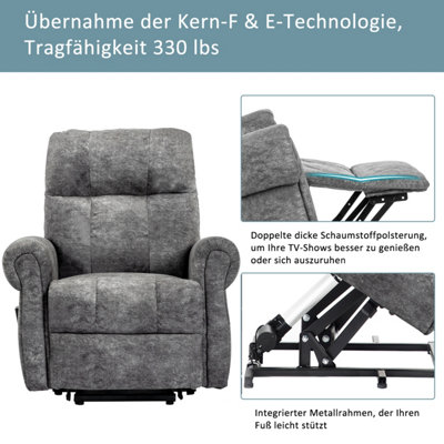 Power Lift Recliner Chair for Elderly- Heavy Duty and Safety Motion Faux Leather Reclining Mechanism for Living Room Bedroom