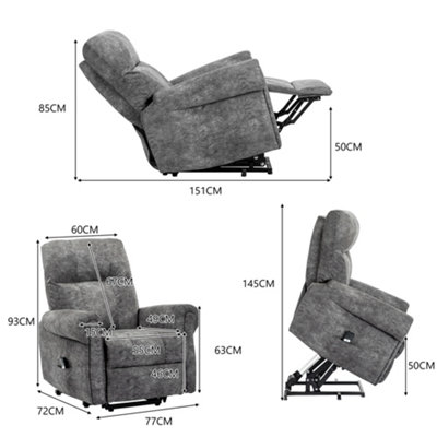 Power Lift Recliner Chair for Elderly- Heavy Duty and Safety Motion Faux Leather Reclining Mechanism for Living Room Bedroom