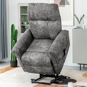 Power Lift Recliner Chair Reclining Single Sofa Armchair for Living Room Grey