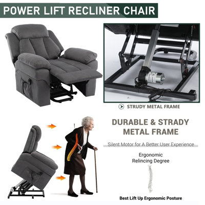 Power Lift Recliner Chair, Velvet Electric Lift Recliner Sofa for