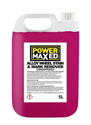 Power Maxed Alloy Wheel Stain And Mark Remover 5Ltr 4-1 Concentrate