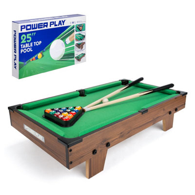Power Play Pool Table Game, Portable Wooden Classic Games Table, Indoor ...