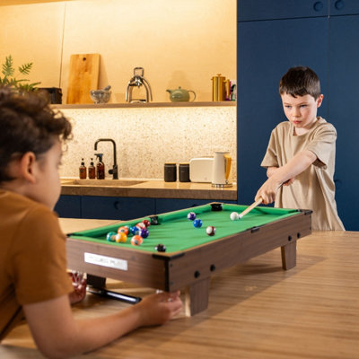 Power Play Pool Table Game, Portable Wooden Classic Games Table, Indoor ...