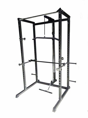 Power Rack with Cable Pulley and Pull Up Bar Squat Cage Home Gym Weight ...