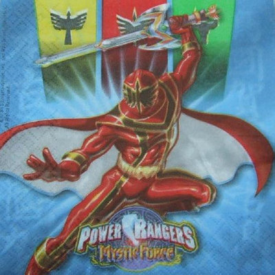 Power Rangers 2 Ply Red Power Ranger Napkins (Pack of 20) Multicoloured ...
